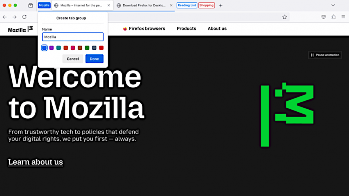 Firefox: Tab groups are there | Heise online