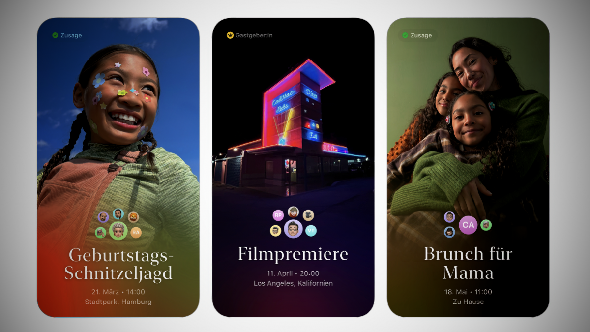 Apple's invitation app with the first feature update