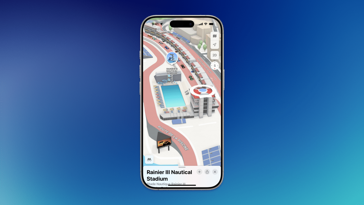 New in Apple Maps: Formula 1 in Monaco with advertising space