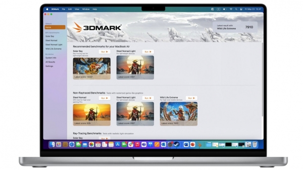 Benchmark app 3D Mark already with version and for MacOS