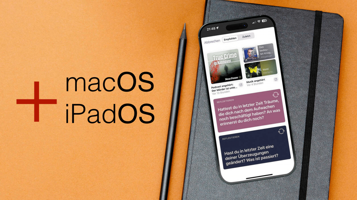 Apple's journal app for tablets and computers