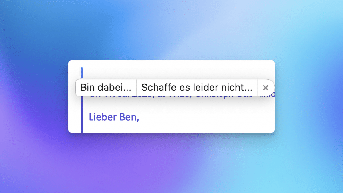 "Intelligent" answers in Apple Mail: This is how you can be switched off