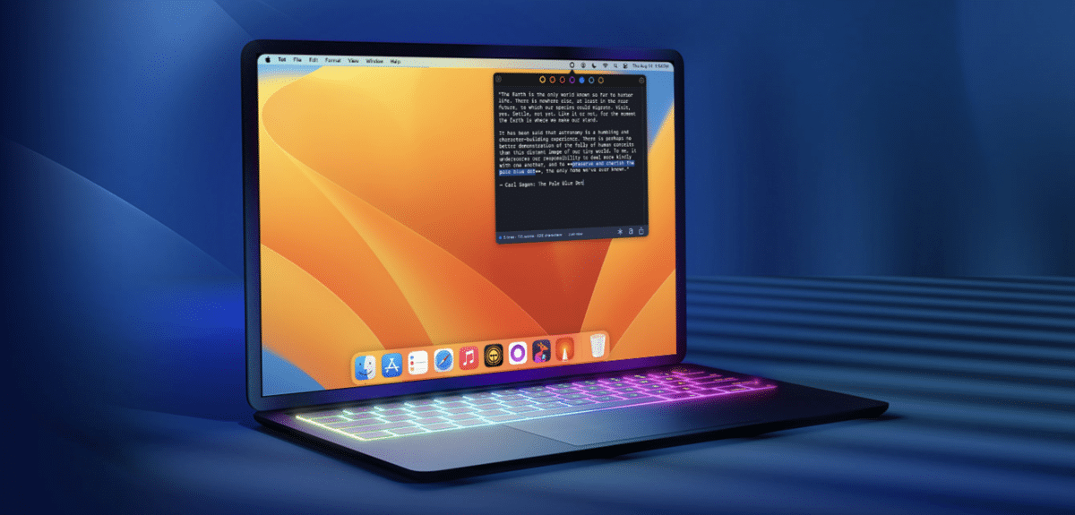Dead 2.0: Small text editor for the Mac menu bar gets update