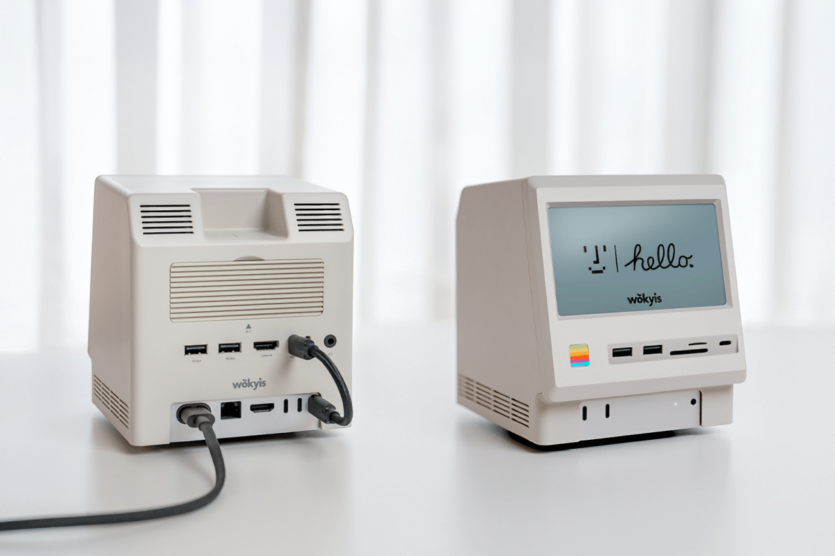 Dock for Mac Mini M4 in the classic Macintosh design and screen