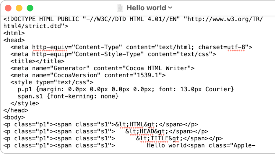 Tip: Start the text with an empty document