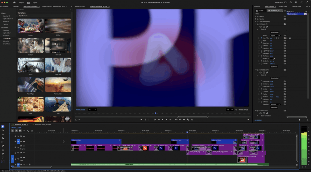Adobe Premiere Pro: new effects, transitions and animations